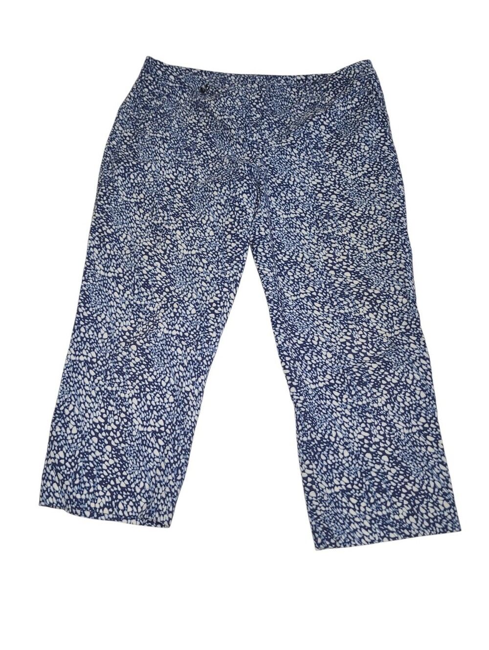 Adrianna Papell Blue & White Printed Stretch Capris Sz 12